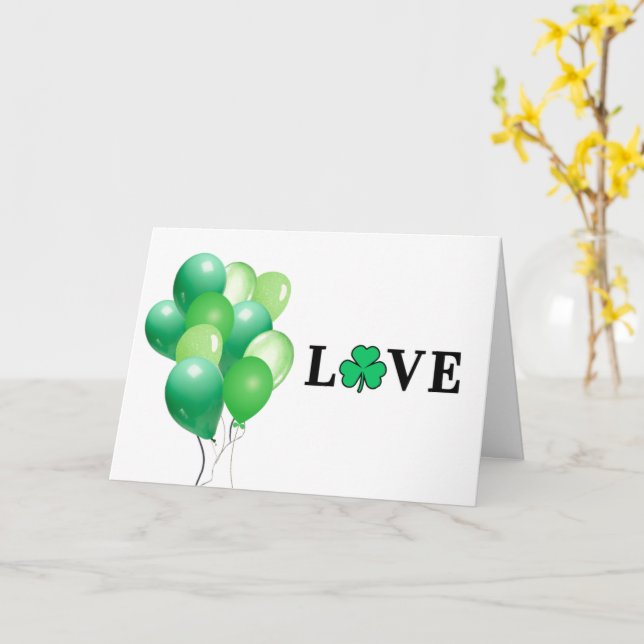 LOVE Irland Gröna ballonger för alla ändamål Blank Kort (Gul blomma)