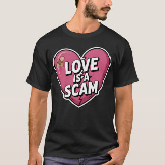 Love Is a Scam Anti Valentine Heart T Shirt
