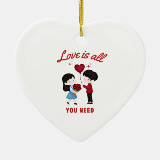 Love Is All You Need Julgransprydnad Keramik