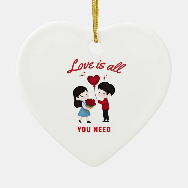 Love Is All You Need Julgransprydnad Keramik (Framsidan)