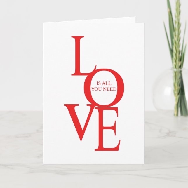 Love is all you need kort (Framsida)