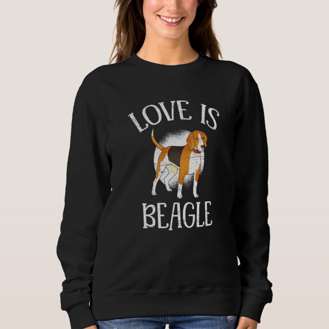 Love Is Beagle Paw Lovers Puppies Dog Owners Premi T Shirt (Framsida)