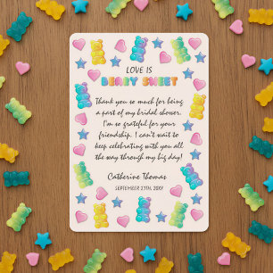 Love Is Beary Sweet Candyland Bröllopsdusch Tack Kort