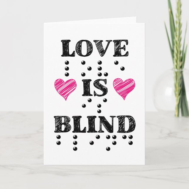 Love Is Blind Braille Hearts Helgkort (Framsida)