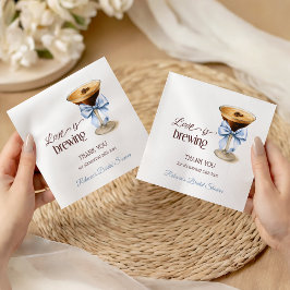 Love is Brewing Blue Bow Coffee Bridal Shower Pappersservett
