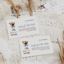 Love is Brewing Blue Bow Coffee Bridal Shower Tilläggskort