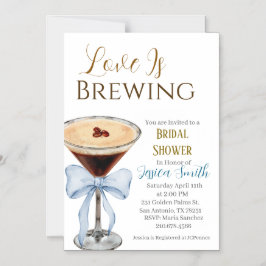 Love is Brewing Blue Bridal Shower Invitation  Magnetisk Inbjudningskort