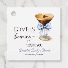 Love is Brewing Blue Coquette Bow Bridal Shower Gåvor Etiketter