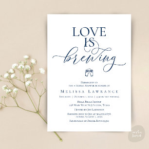 Love Is Brewing Bridal Shower Elegant Skriftstil Inbjudningar
