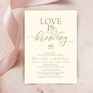 Love Is Brewing Bridal Shower Elegant Skriftstil Inbjudningar