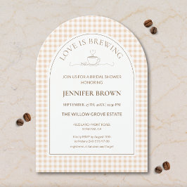 Love Is Brewing Bridal Shower Invitation | Gingham Inbjudningar