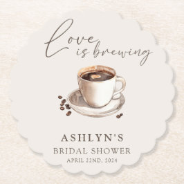 Love is Brewing Bridal Shower Pappersservetter Underlägg Papper