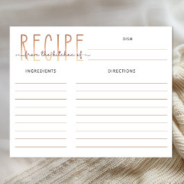 Love Is Brewing Bridal Shower Recipe Card