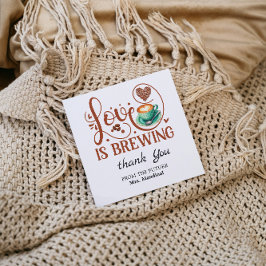 Love Is Brewing Bridal Shower Terrakotta Kaffe Tack Kort