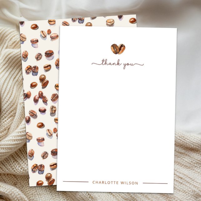 Love Is Brewing Bröllopsdusch  Tack Kort (Coffee Themed Thank You Card)