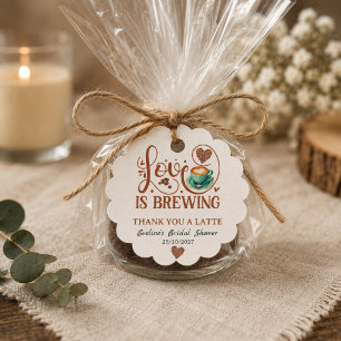 Love Is Brewing Bröllopsdusch Terrakotta Kaffe  Gåvor Etiketter