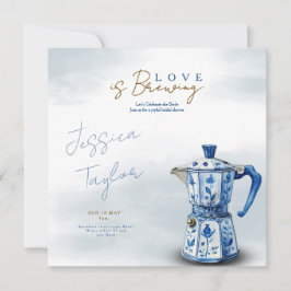 Love is Brewing Chinoiserie blue Bridal Shower Inv Inbjudningar