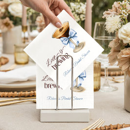 Love is Brewing Coffee Blue Bow Bridal Shower Pappersservett