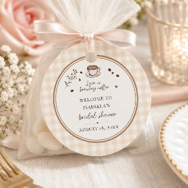 Love Is Brewing Coffee Boho Beige Anpassad Gåvor Etiketter