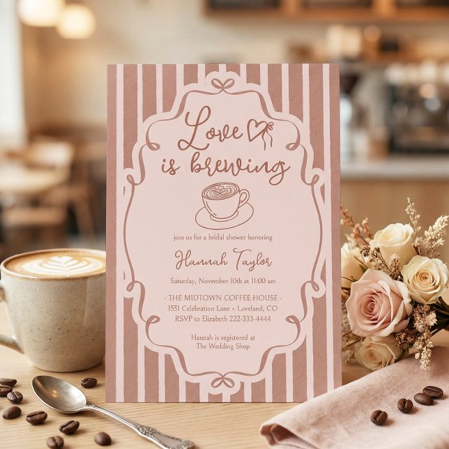 Love Is Brewing Coffee Bridal Shower Inbjudningar (Skapare uppladdad)