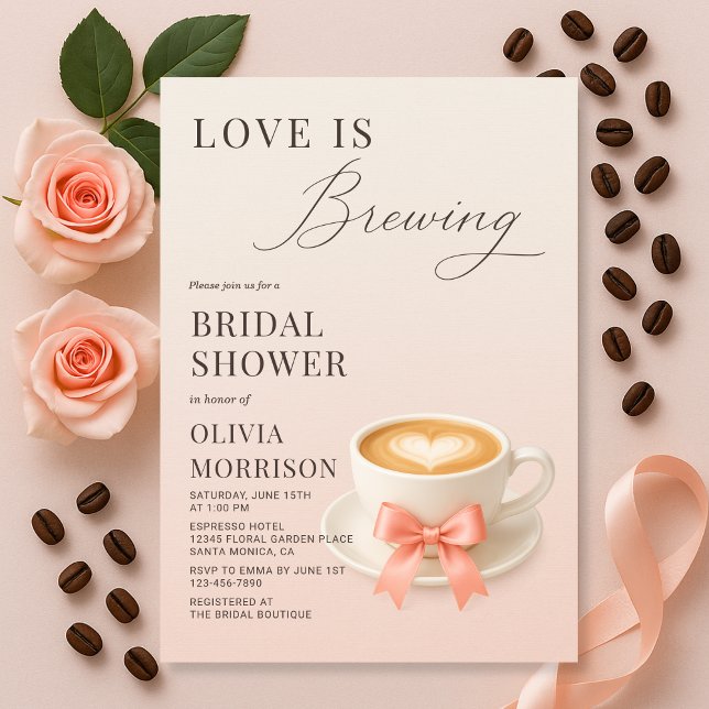 Love is Brewing Coffee Bridal Shower Inbjudningar (Skapare uppladdad)