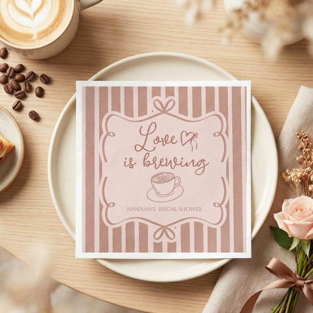 Love is Brewing Coffee Bridal Shower Plates Pappersservett (Skapare uppladdad)