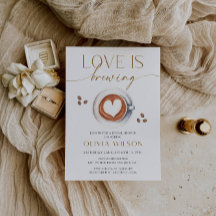 Love Is Brewing Coffee Bröllopsdusch-inbjudan