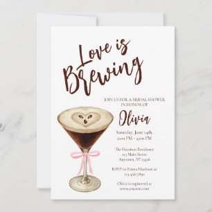 Love Is Brewing Coffee Bröllopsdusch-inbjudan Inbjudningar