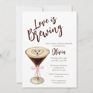 Love Is Brewing Coffee Bröllopsdusch-inbjudan Inbjudningar