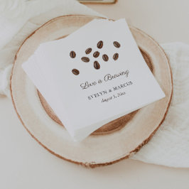 Love Is Brewing Coffee Co-ed Bröllopsdusch Pappersservett