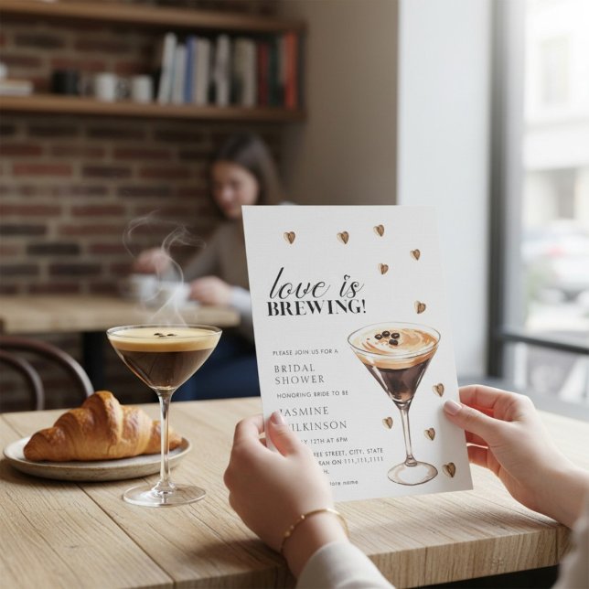 Love is Brewing Coffee Cocktail Bridal Shower  Inbjudningar (Skapare uppladdad)