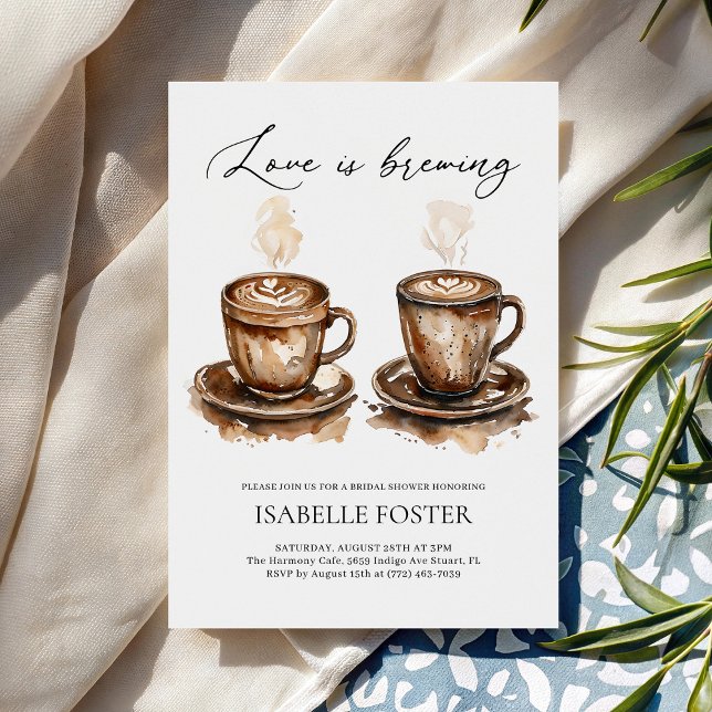 Love is Brewing Coffee Rustic Bridal Shower Inbjudningar (Skapare uppladdad)