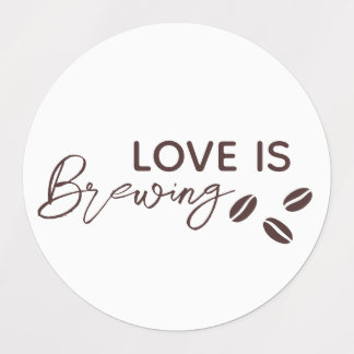 Love is Brewing Coffee Theme Bridal Shower Klistermärke