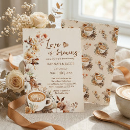Love is Brewing Couples Coffee Bridal Shower Inbjudningar