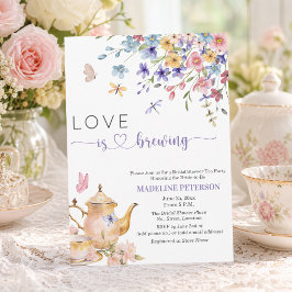 Love is Brewing Dragonfly Bridal Shower Tea Party Inbjudningar