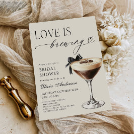 Love is Brewing Espresso Martini Bridal Shower Inbjudningar