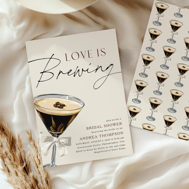 Love is Brewing Espresso Martini Bridal Shower Inbjudningar (Skapare uppladdad)