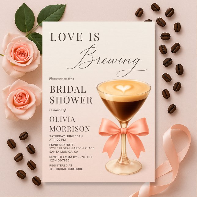 Love is Brewing Espresso Martini Bridal Shower Inbjudningar (Skapare uppladdad)
