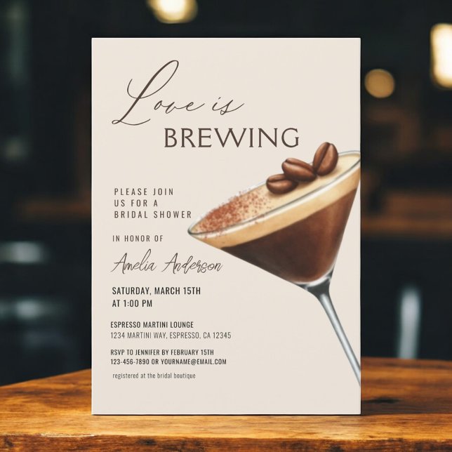 Love is Brewing Espresso Martini Bridal Shower Inbjudningar (Skapare uppladdad)