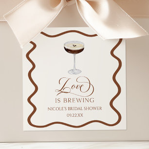 Love Is Brewing Expresso Martini Bröllopsdusch Fyrkantigt Klistermärke