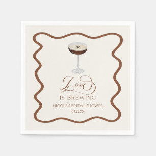 Love Is Brewing Expresso Martini Bröllopsdusch Pappersservett