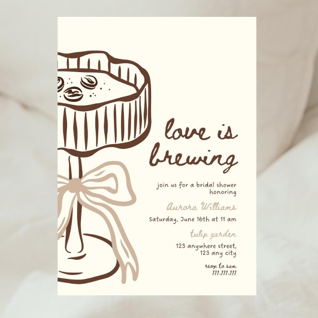 Love Is Brewing Invitation, Love Is Brewing Bridal Inbjudningar (Skapare uppladdad)