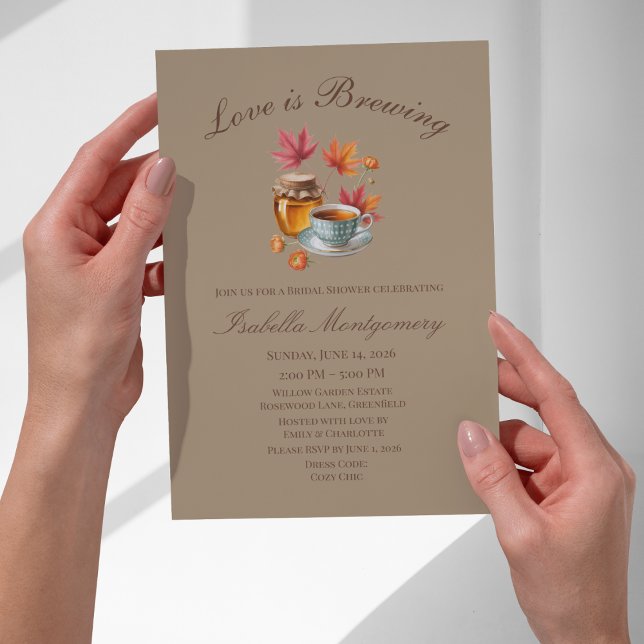 Love Is Brewing Mysig Tebridal Shower Inbjudningar (Love Is Brewing Cozy Tea Bridal Shower Invitations
)