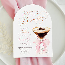 Love is Brewing Pink Bow Bridal Shower Inbjudningar