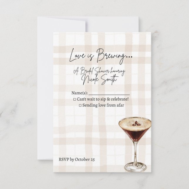 Love is Brewing Response Card OSA Kort (Framsida)