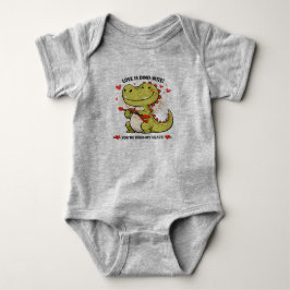 🦖💚 “Love Is Dino-Mite!” Baby Jersey Bodysuit T Shirt