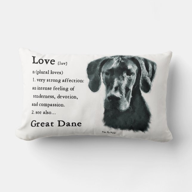 Love Is Great Dane Gåvor Lumbarkudde (Framsida)