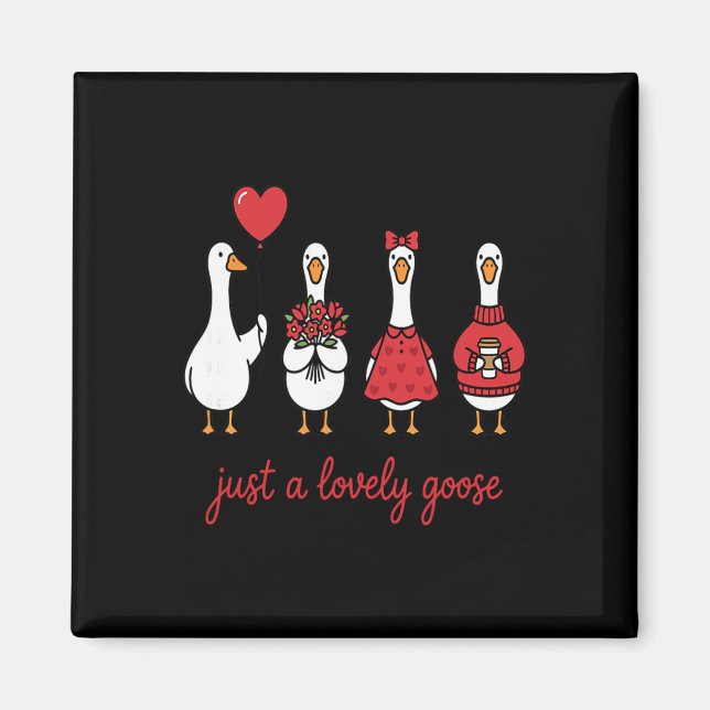 Love Is Honk-derful – Valentine Geese Squad Appare Magnet (Framsidan)