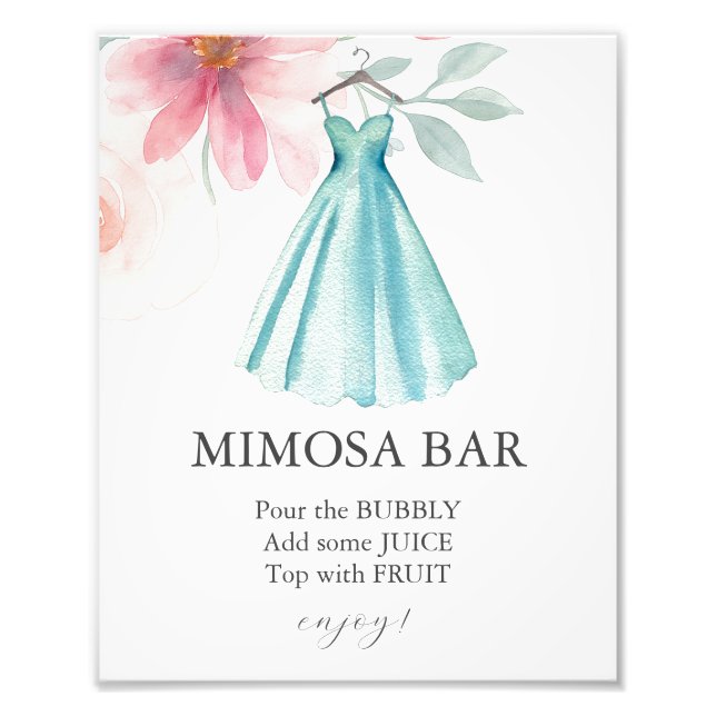Love is In Bloom Bridal Shower Mimosa Bar Sign Fototryck (Framsidan)
