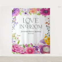 Love is in Bloom | Floral Bridal Shower Backdrops